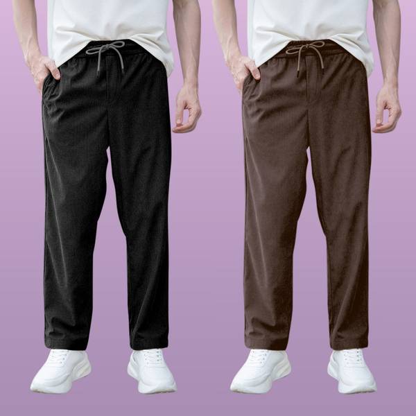 GIBBONTE Relaxed Men Black, Brown Trousers