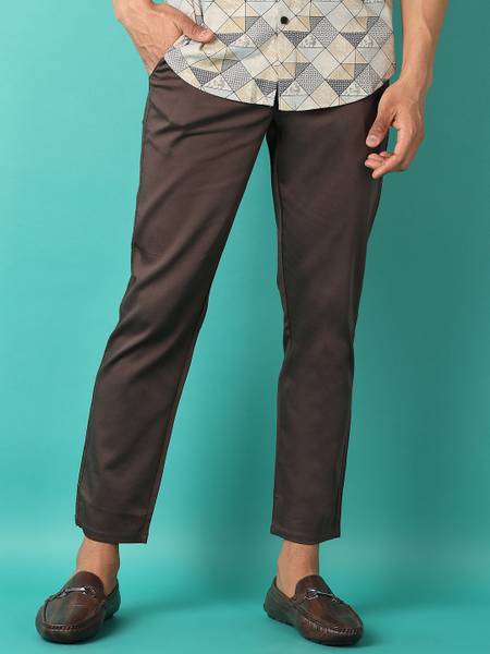 V-MART Slim Fit Men Brown Trousers