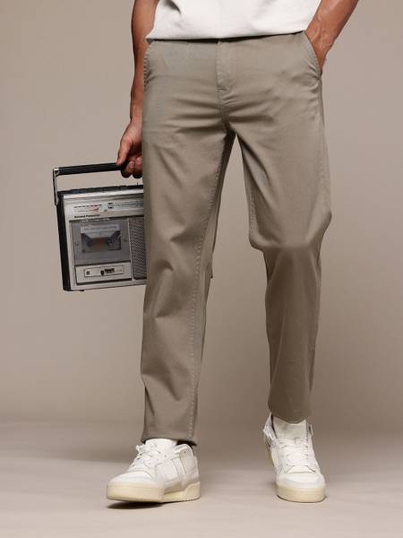 Roadster Regular Fit Men Gold Trousers