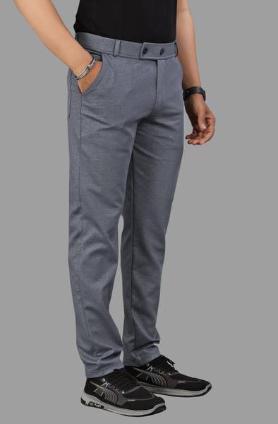 COMBRAIDED Slim Fit Men Grey Trousers