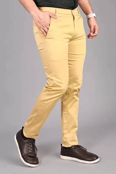 Tanip Slim Fit Men Brown Trousers