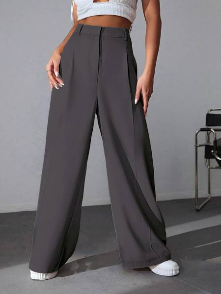 Leriya Fashion Regular Fit Women Grey Trousers