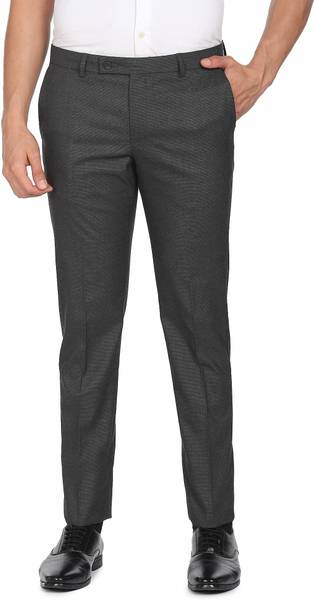 ARROW Smart Flex Regular Fit Men Grey Trousers