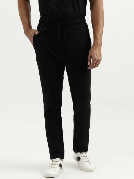 United Colors of Benetton Solid Men Black Track Pants