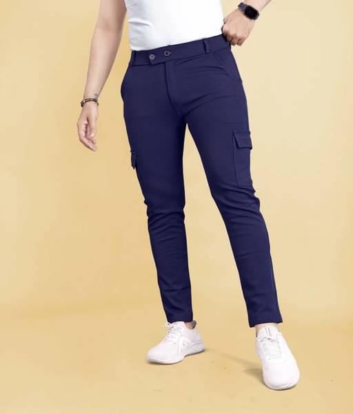 COMBRAIDED Comfort Fit Men Blue Trousers