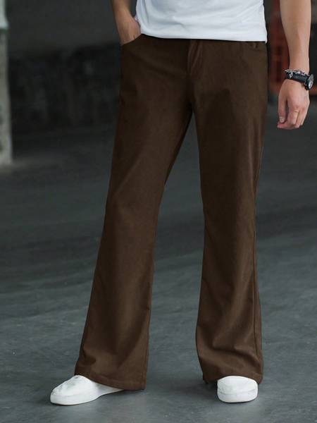 METRONAUT Flared Men Brown Trousers