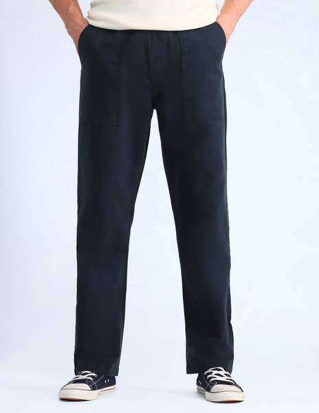 FLYING MACHINE Loose Fit Men Blue Trousers