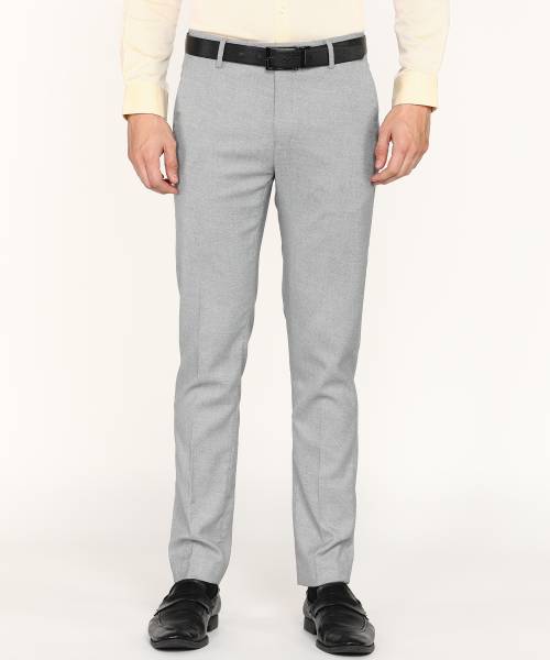 PETER ENGLAND Slim Fit Men Grey Trousers