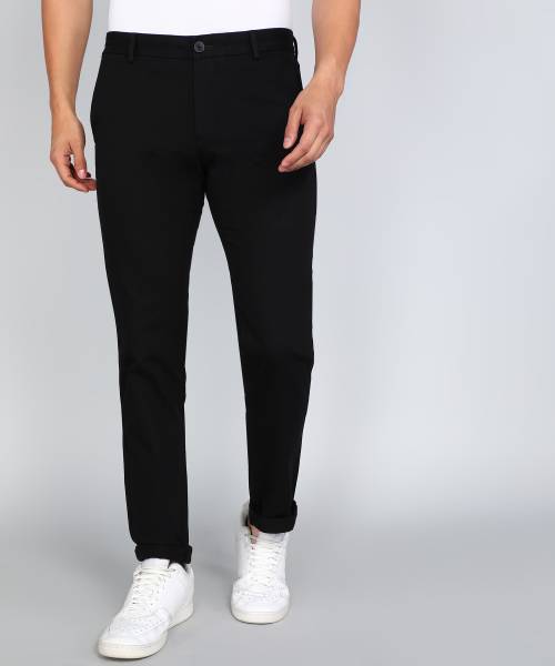 Arrow Sport Slim Fit Men Black Trousers