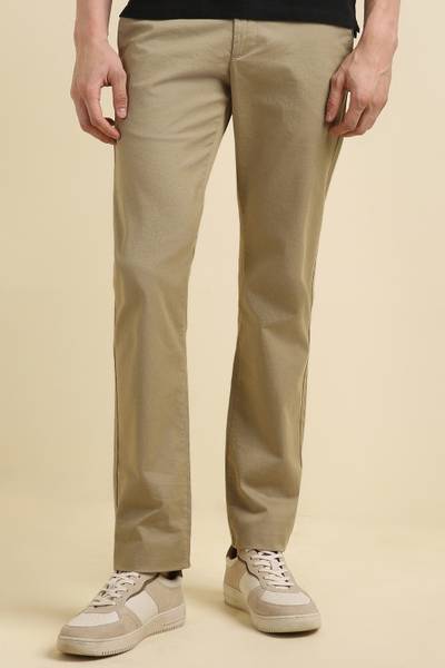 Allen Solly Slim Fit Men Beige Trousers