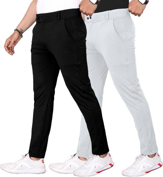 TENIT Slim Fit Men Black, Grey Trousers