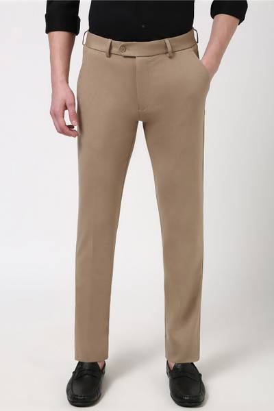 PETER ENGLAND Slim Fit Men Khaki Trousers
