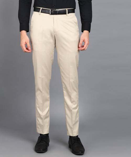 PROVOGUE Slim Fit Men Beige Trousers