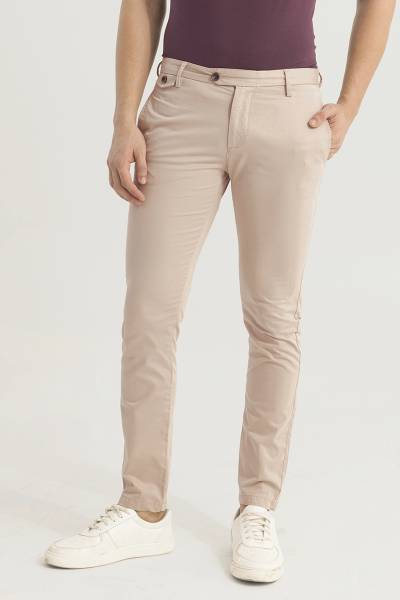 Snitch Regular Fit Men Beige Trousers