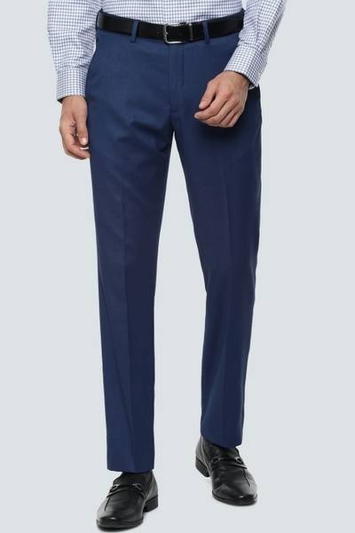 LOUIS PHILIPPE Slim Fit Men Dark Blue Trousers