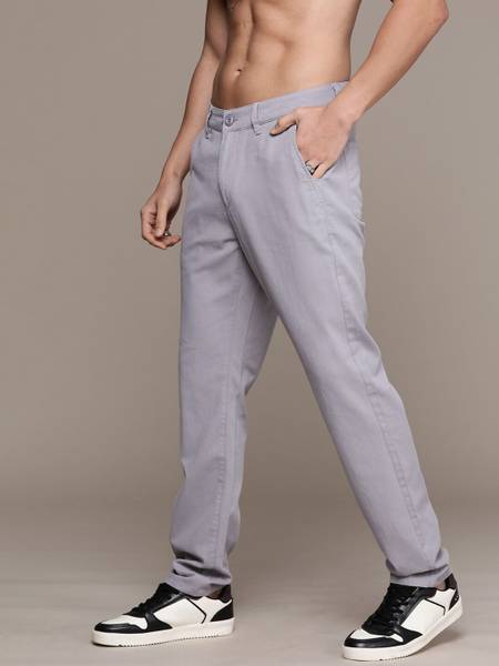 Roadster Relaxed Men Grey Trousers