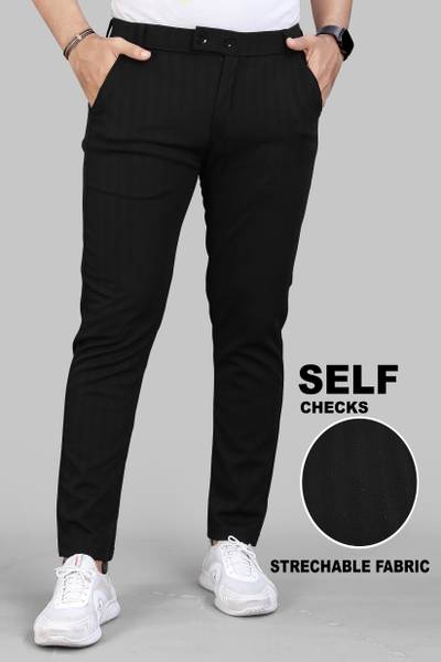 INDICLUB Regular Fit Men Black Trousers
