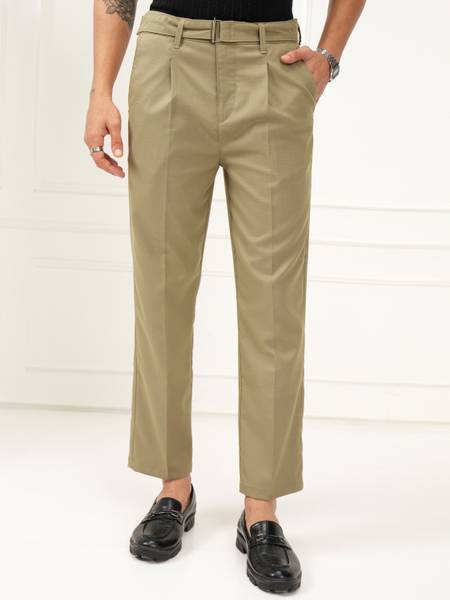 HIGHLANDER Slim Fit Men Khaki Trousers