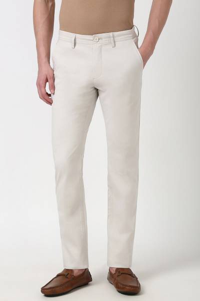 PETER ENGLAND Skinny Fit Men White Trousers