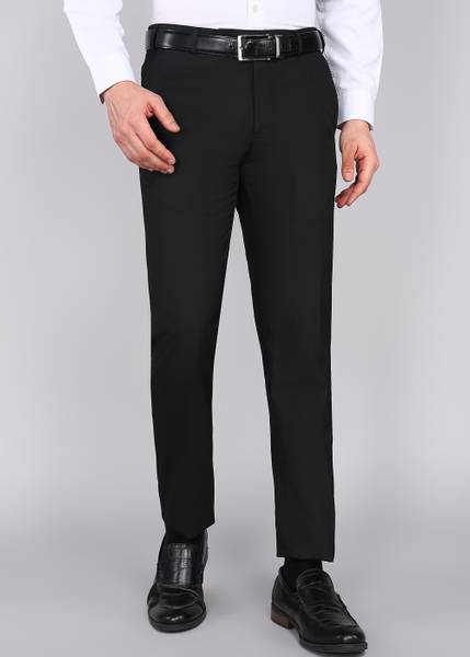Raymond Slim Fit Men Black Trousers