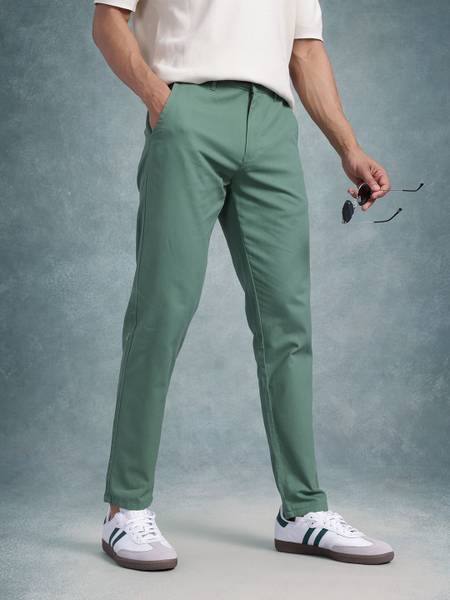 Roadster Regular Fit Men Green Trousers