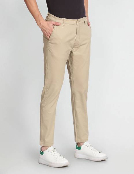 FLYING MACHINE Tapered Men Beige Trousers