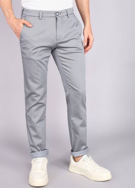 KILLER Slim Fit Men Grey Trousers