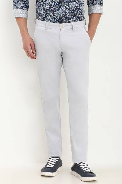 Allen Solly Comfort Fit Men Grey Trousers