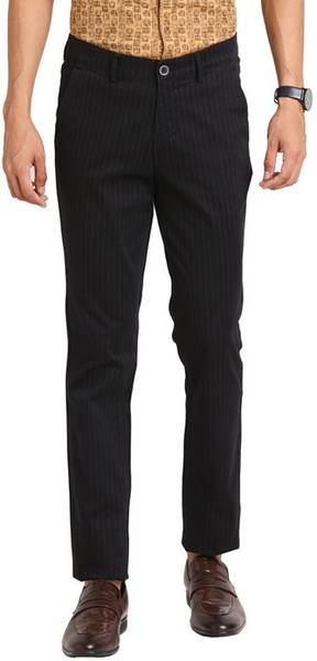 TURTLE Tapered Men Black Trousers