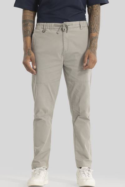 Snitch Slim Fit Men Beige Trousers