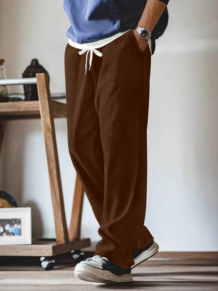 Rajovati Loose Fit Men Brown Trousers
