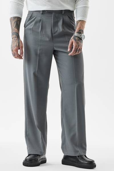 Snitch Relaxed Men Grey Trousers