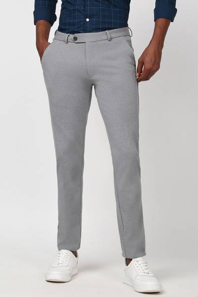PETER ENGLAND Slim Fit Men Grey Trousers