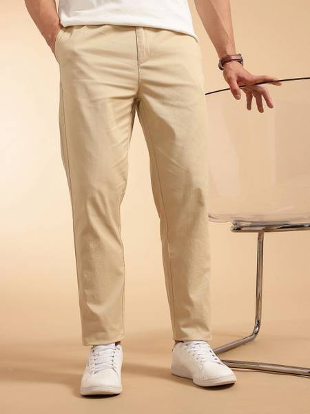 French Connection Regular Fit Men Beige Trousers