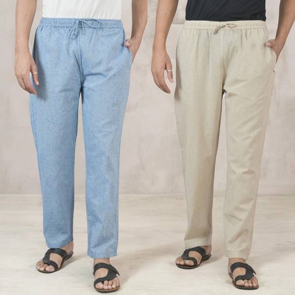 Qashida Relaxed Men Light Blue Trousers