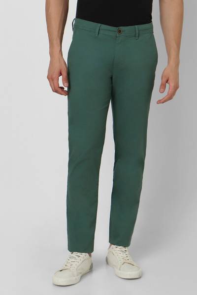 PETER ENGLAND Slim Fit Men Green Trousers