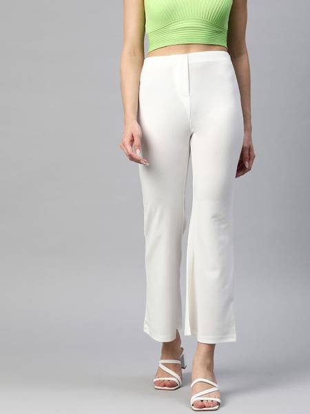 PLUSS Regular Fit Women White Trousers