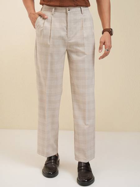 LOCOMOTIVE Regular Fit Men Beige Trousers
