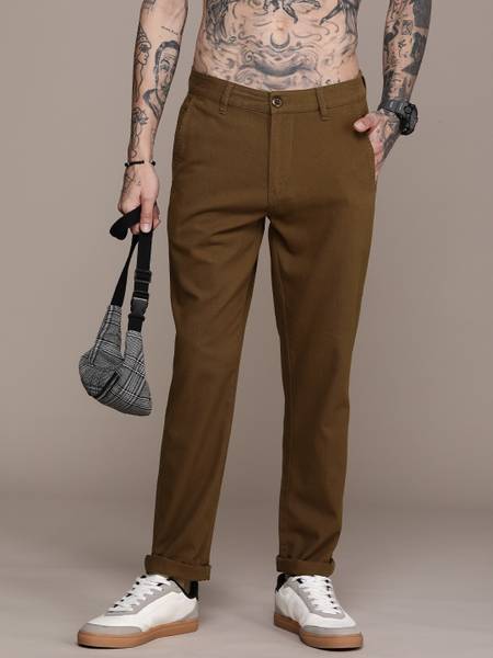 Roadster Regular Fit Men Brown Trousers