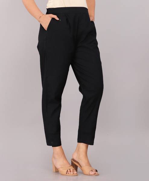 GOYAL TEXTILES Slim Fit Women Black Trousers
