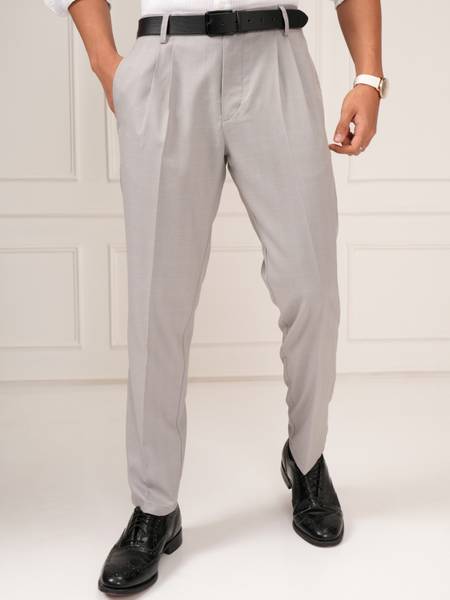 HIGHLANDER Slim Fit Men Grey Trousers