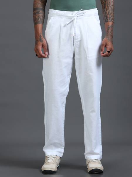 Roadster Relaxed Men White Trousers
