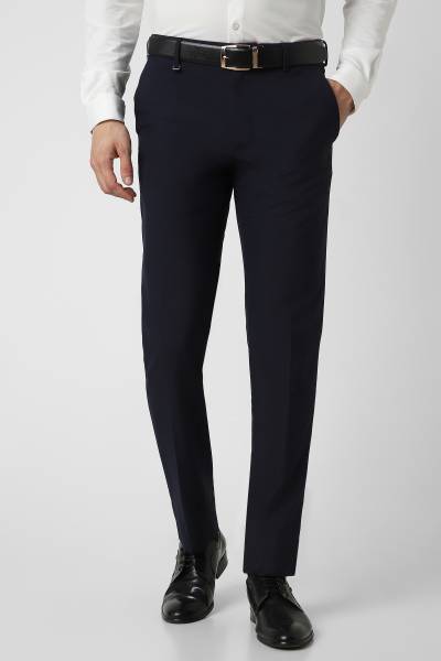 VAN HEUSEN Slim Fit Men Dark Blue Trousers