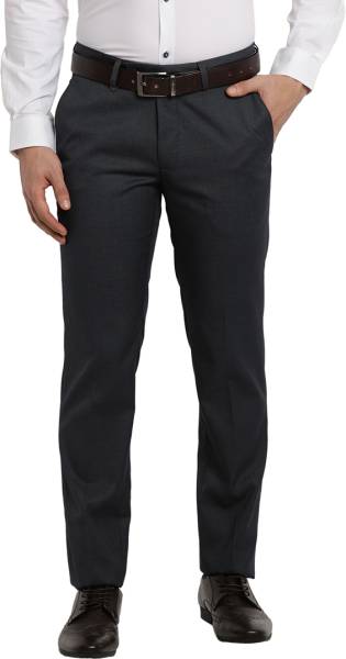 TURTLE Slim Fit Men Grey Trousers