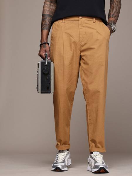 Roadster Loose Fit Men Beige Trousers