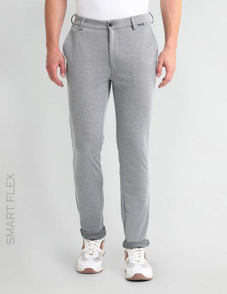 Arrow Sport Slim Fit Men Grey Trousers
