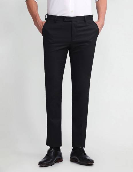 ARROW Slim Fit Men Black Trousers