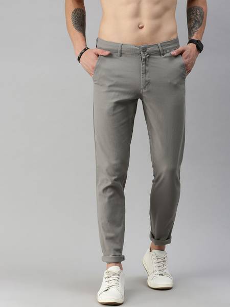 Roadster Regular Fit Men Grey Trousers