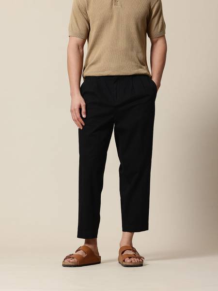Mr Bowerbird Loose Fit Men Black Trousers