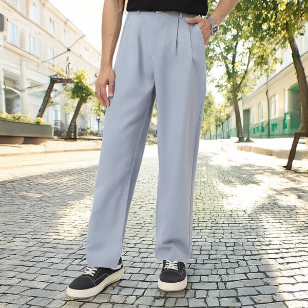 Urbano Fashion Loose Fit Men Light Blue Trousers